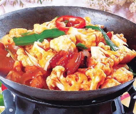 干锅花菜烧肉的做法