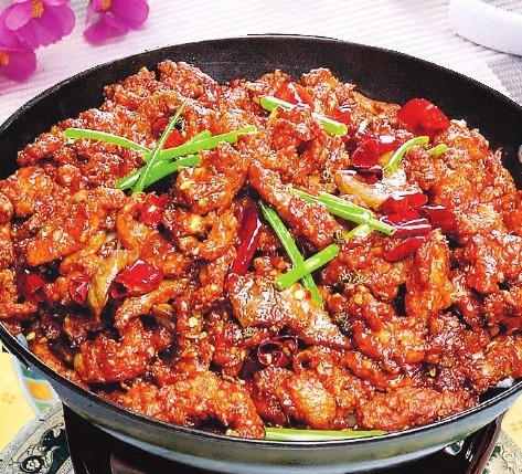干锅香辣猪肉的做法