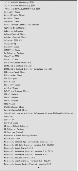 图4-88 Active控件列表