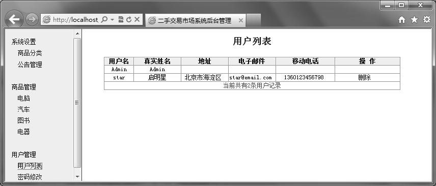 11.7.1设计用户管理页面