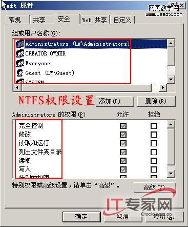 Windows Server 2003共享服务器安全策略